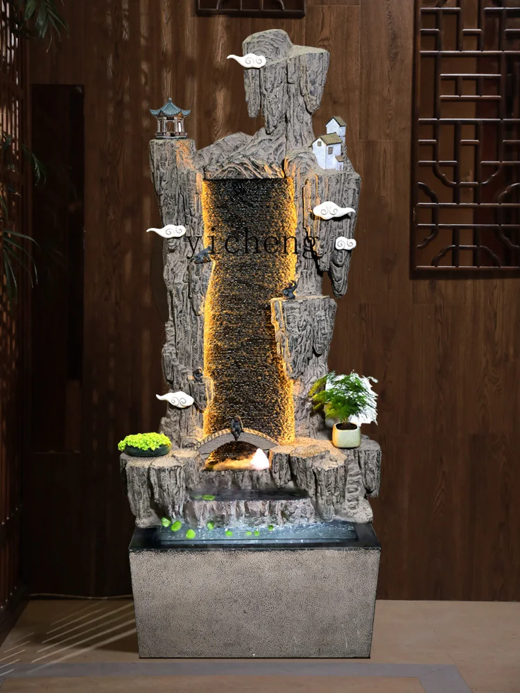 Большая искусственная Гора и фонтан ZC декоративная занавеска для воды в