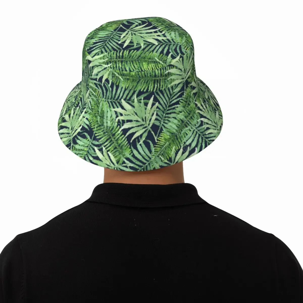 Панама с зелеными листьями для мужчин и женщин забавные кепки в тропическом