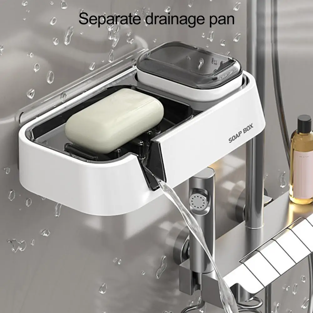 

Heavy Duty Soap Dish No Drill Adhesive Wall Mount Soap Dish Bathroom Kitchen Soap Holder with Brush Container Box Saver Easy