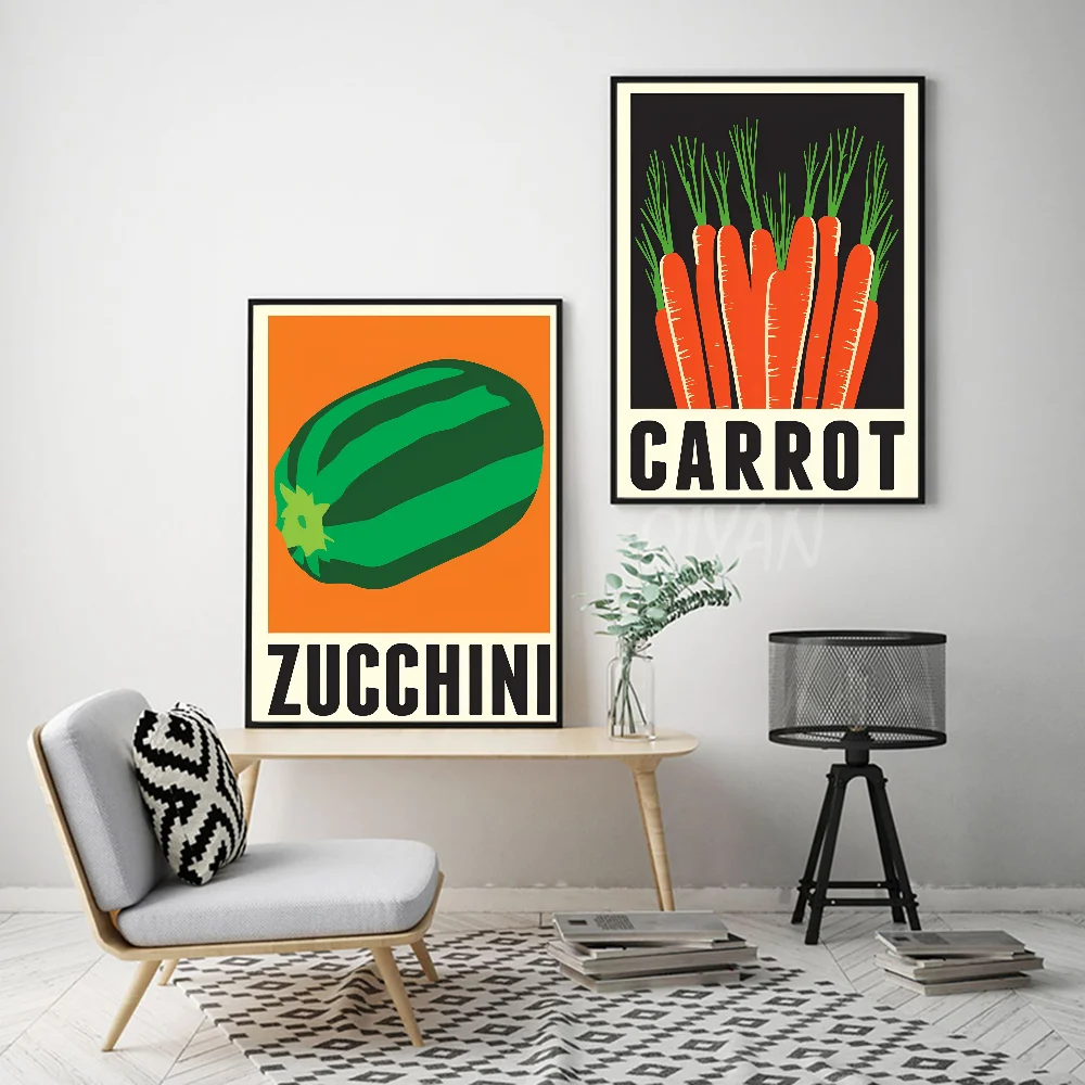 Nordic Minimalist Fruit Pop Art Poster Stickers Wall Murals Decor Game Room Gifts HD Painting