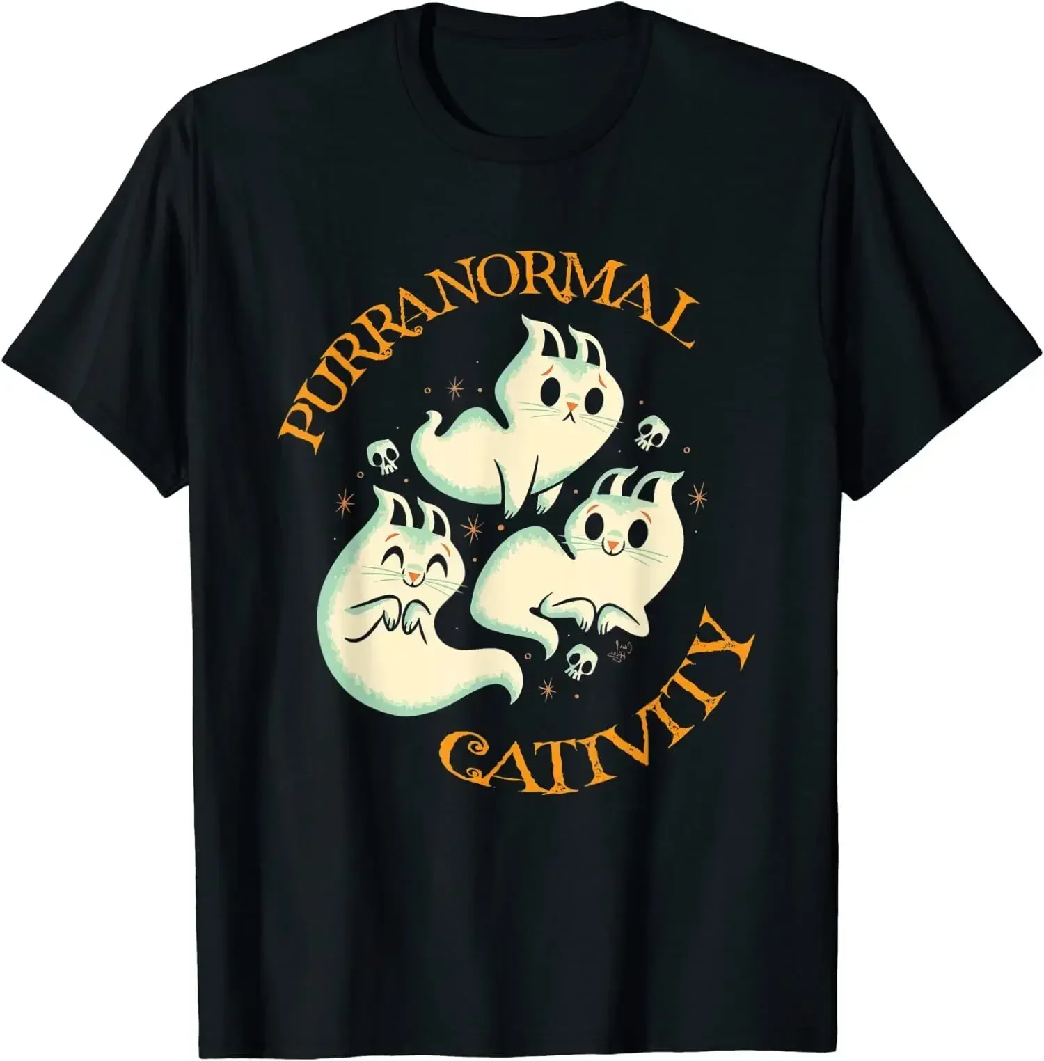 Purranormal Cativity Забавный костюм на Хэллоуин хлопковая футболка с круглым вырезом и