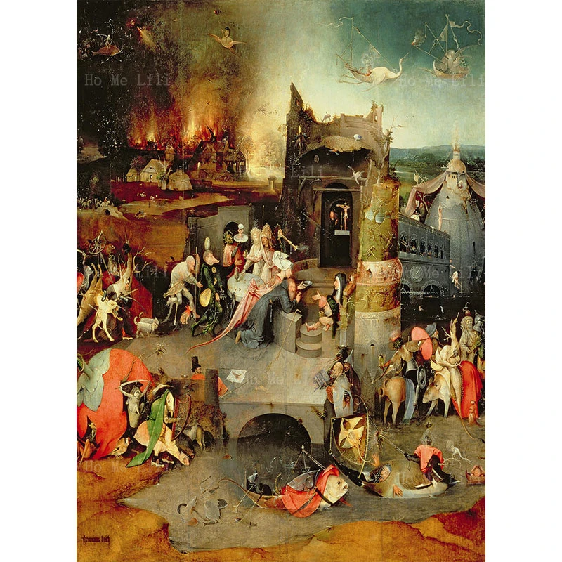 

Соблазнение Святого Энтони, последнее решение, религиозная тема, холст, настенное искусство от Ho Me Lili для фотографий