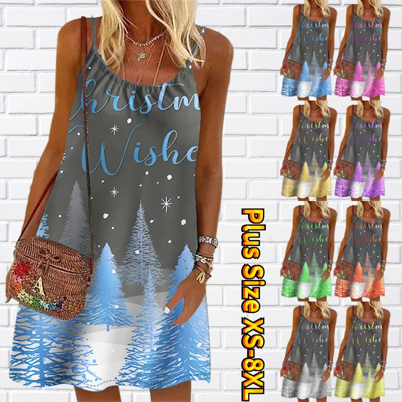 

Женская Повседневная юбка до колен, винтажное элегантное платье с круглым вырезом, модный сарафан, юбка на бретелях с принтом, лето