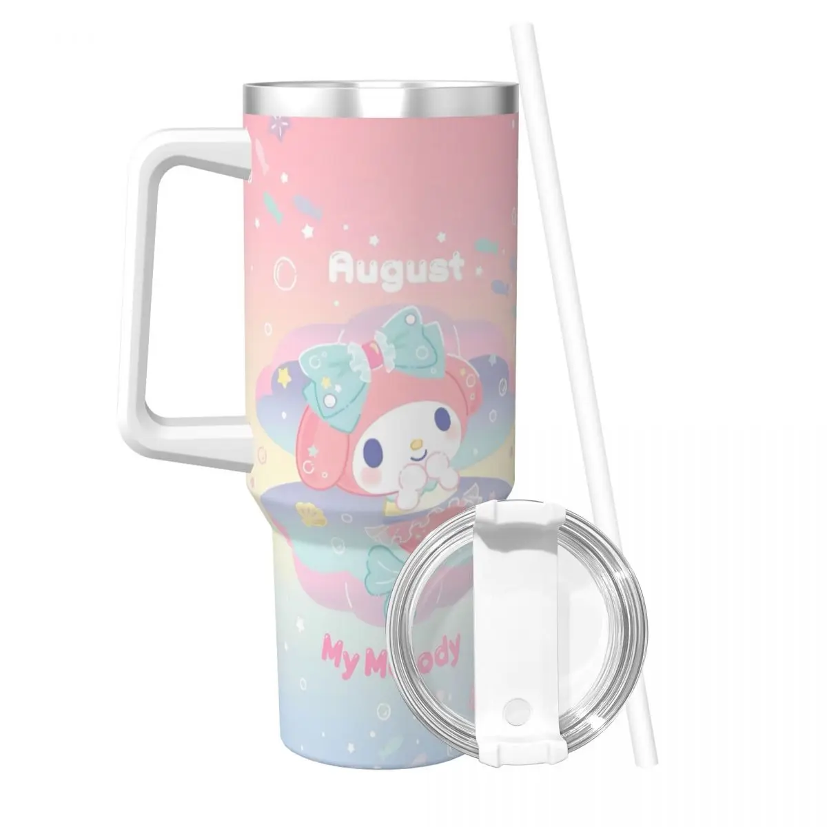 Стакан из нержавеющей стали My Melody Miniso Автомобильные кружки с соломинкой Пляжная