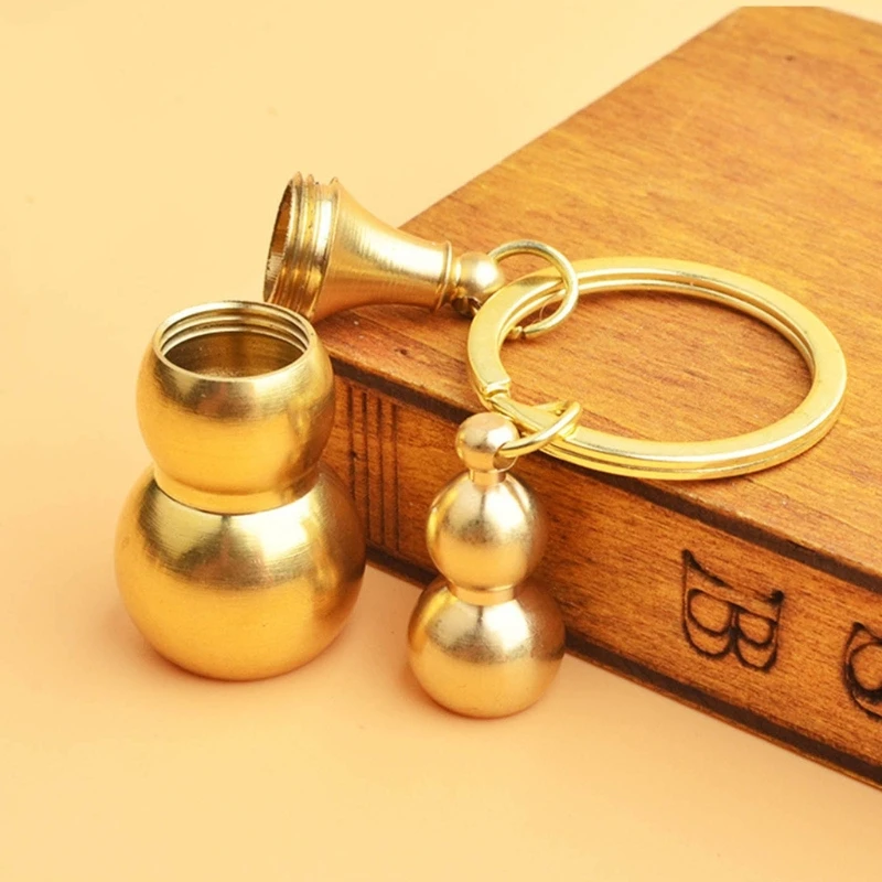 

Brass Mini Waterproof Capsules Seal Bottle Capsules Bottle Tanks Keychain 264E