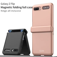 magnetic hinge full protection cover for samsung galaxy z flip 5g case anti drop shockproof hard plastic back case candy color