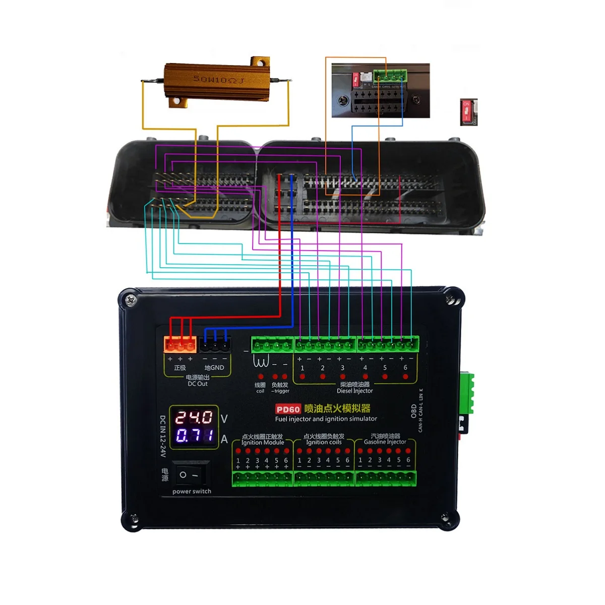 Новый PD60 + симулятор зажигания впрыска топлива испытательное оборудование