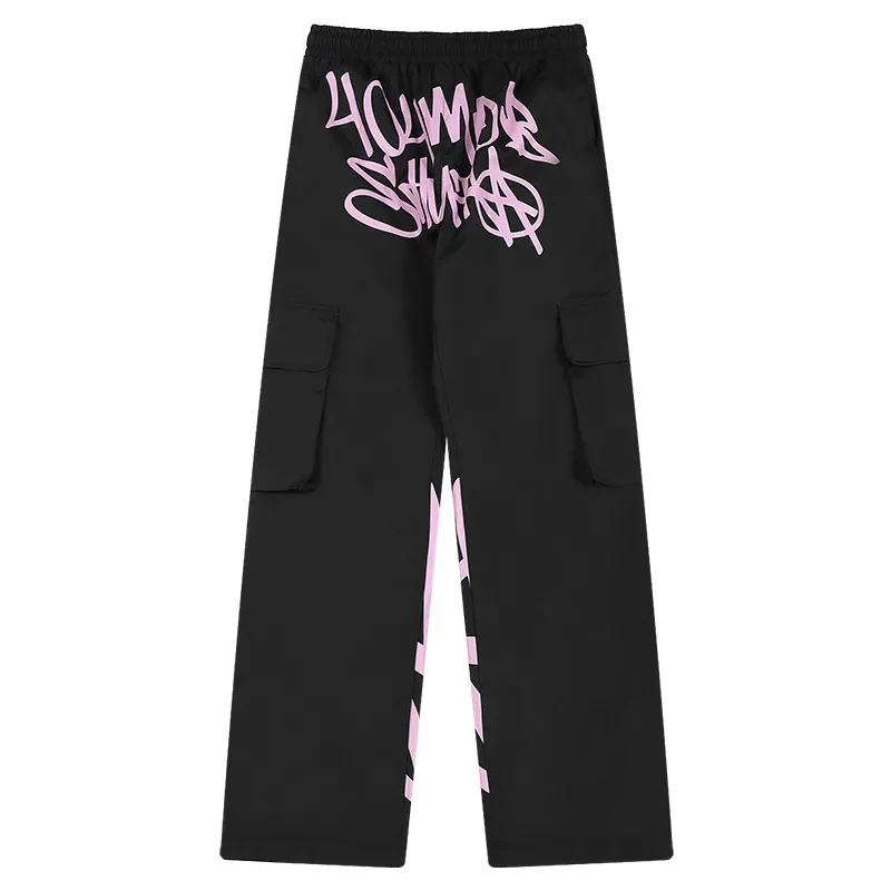 

Emo Y2k Egirl Clothing Cargo Pants Women Pink Couple Multi Pocket Pants Pants Men Hiphop Loose Teen Trousers Grunge Teachwear
