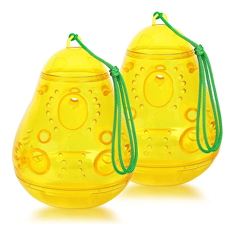 

2PCS Pear Shape Wasp Trap Outdoor Hanging Bee Traps Catcher Deterrent Killer Insect Non-Toxic Reusable Hornet Traps Garden Tools