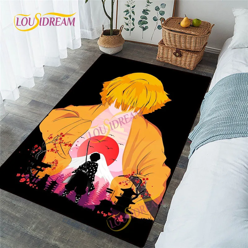 Demon Slayer Living Room Square Rug Soft Kitchen Mat Bedroom Door Japan cartoon carpet play mat |