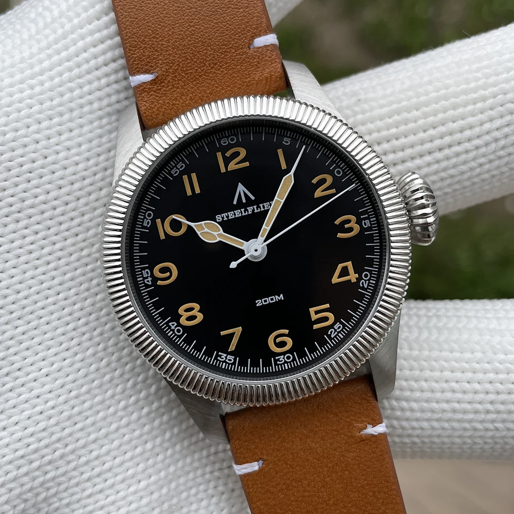 STEELFLIER SF741 Pilot сапфировый Кристалл Swiss C3 светящийся 20 бар Водонепроницаемый