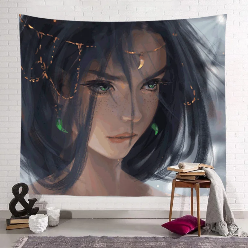 

Ghost knife anime tapestry wall hanging Bohemia hippie dormitory room decoration large wall cloth support customization Gifts