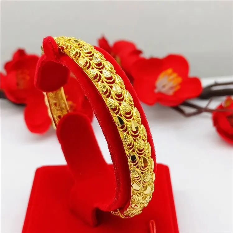 

24K Pure Gold Color Wispy Phoenix Tail Bracelet for Women Gold Bracelets Bangles Wedding Birthday Christmas Gifts Never Fade