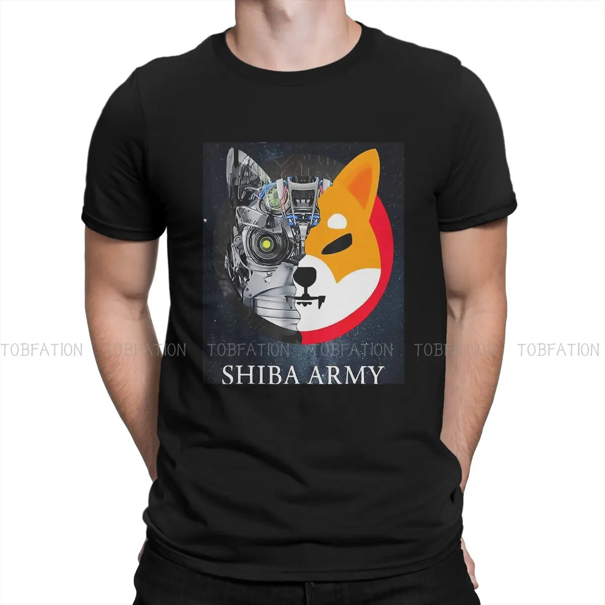 

Shibu Inu, футболка с золотыми монетами и собаками для мужчин, базовая летняя футболка для криптовалюты, новинка, модная пушистая футболка