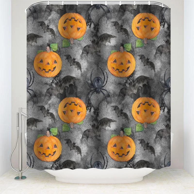 

Halloween Goblin Pumpkin Home Decor Curtain For Living Room Bedroom Shower Curtains Fabric Bathroom Curtain Popular 3.23