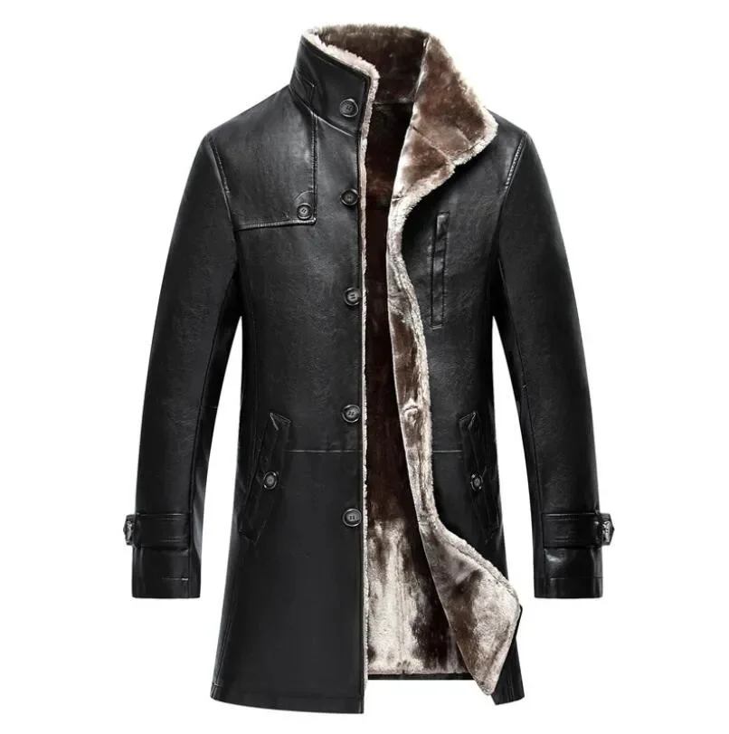 

Mens Clothing Genuine Sheep Leather Natural Coat Winter Parka Real Fur Long Plush Thick Oversize Sheepskin Jackets For Man M-5XL