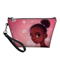 afro girls pattern high quality cosmetic bag bathroom travel zipper washing bag lightweight women reusable neceser
