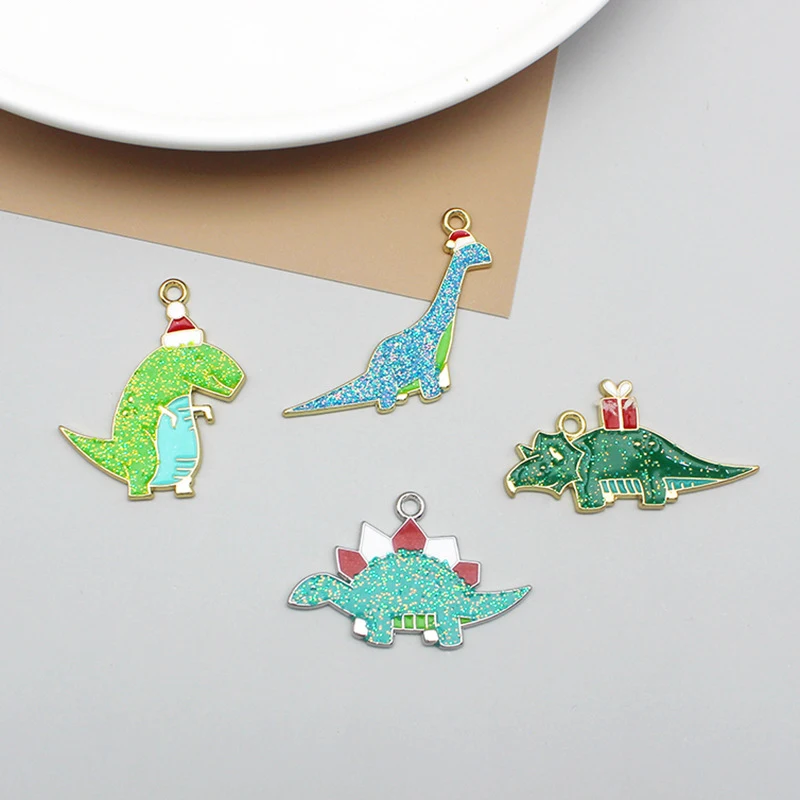 

Small Dinosaur Alloy Dripping Oil Diy Jewelry Accessories Hanging Plated Shiny Pendant Pendant