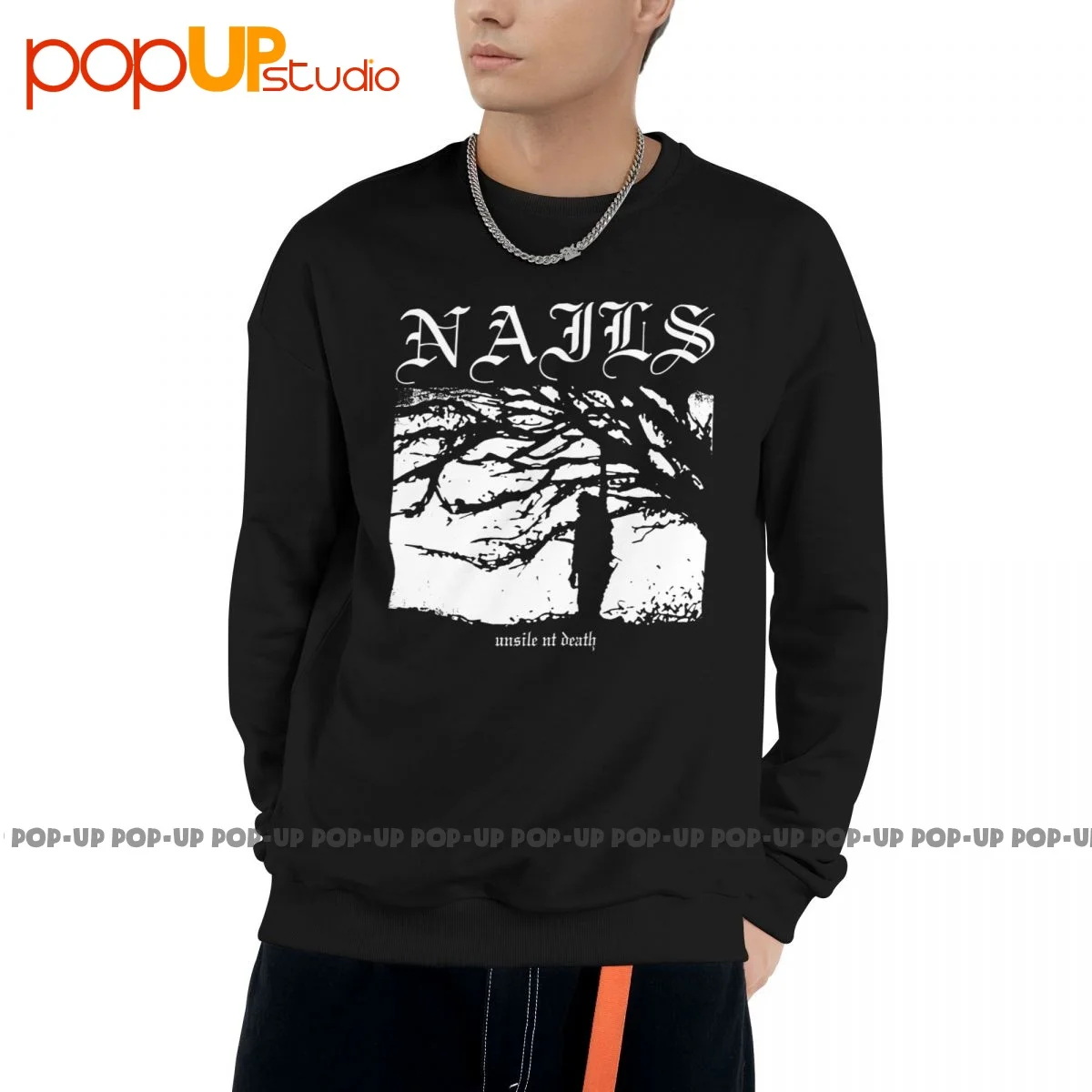 Бесшумный свитшот с капюшоном и надписью «Death knoge»