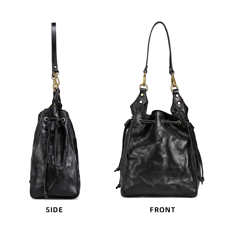 Женская сумка на плечо ANGENGRUI кожаная сумка-мешок в винтажном стиле через |