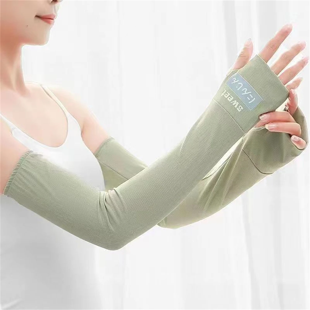 Upgraded Fabric Armguard Sleeve Fresh And Sweet Sunscreen Long Arm Cover Integrated Seamless Design Mittens Sweat-absorbing