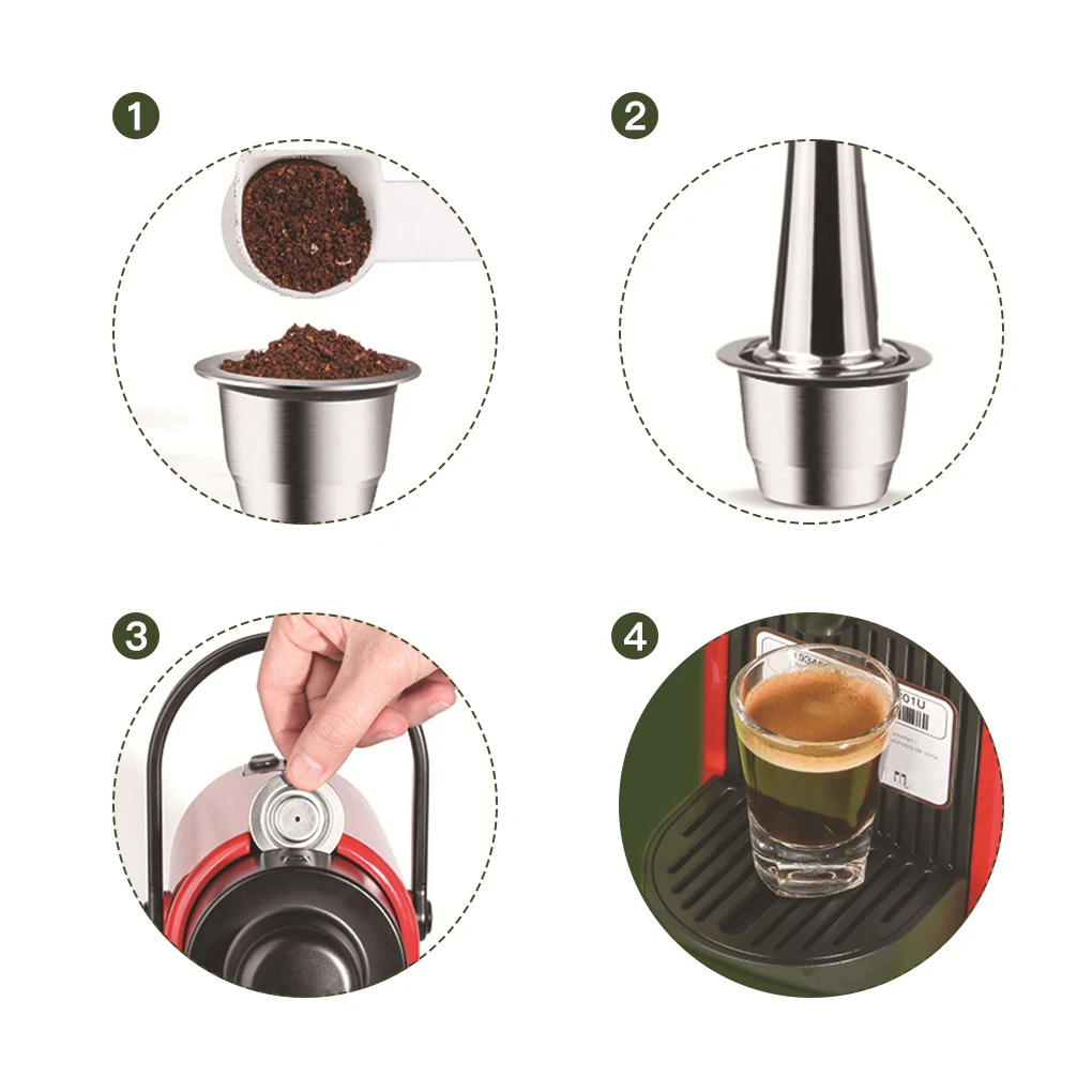 

Кофейная чашка i Cafilas, кофейная чашка из нержавеющей стали, многоразовая, замена кофейной капсулы для Nespresso