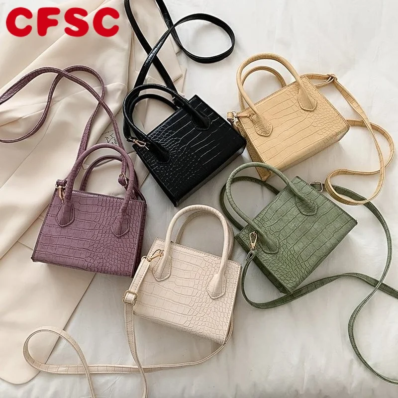 2023 сумки через плечо из искусственной кожи с крокодиловым узором для женщин