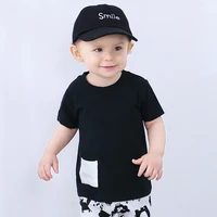 kds t shirt short sleeves outfit summer cotton top contrast colorblock baby boy girls clothes fashion patchwork children t shirt
