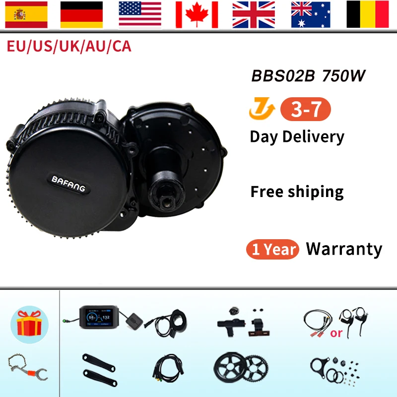 

Bafang BBS02B 48V 750W Mid Drive Motor BBS02 Bicycle Electric eBike Conversion Kit Powerful Central e-Bike Engine 20Ah Battery