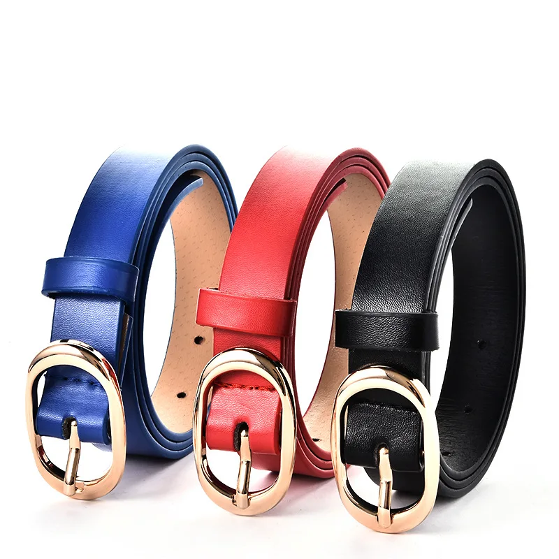 

GOOWAIL Women Soft Pu Leather Belt Round Metal Pin Buckle Hot Brand Fashion Waistband For Female Dress Jean Luxury Designer Belt