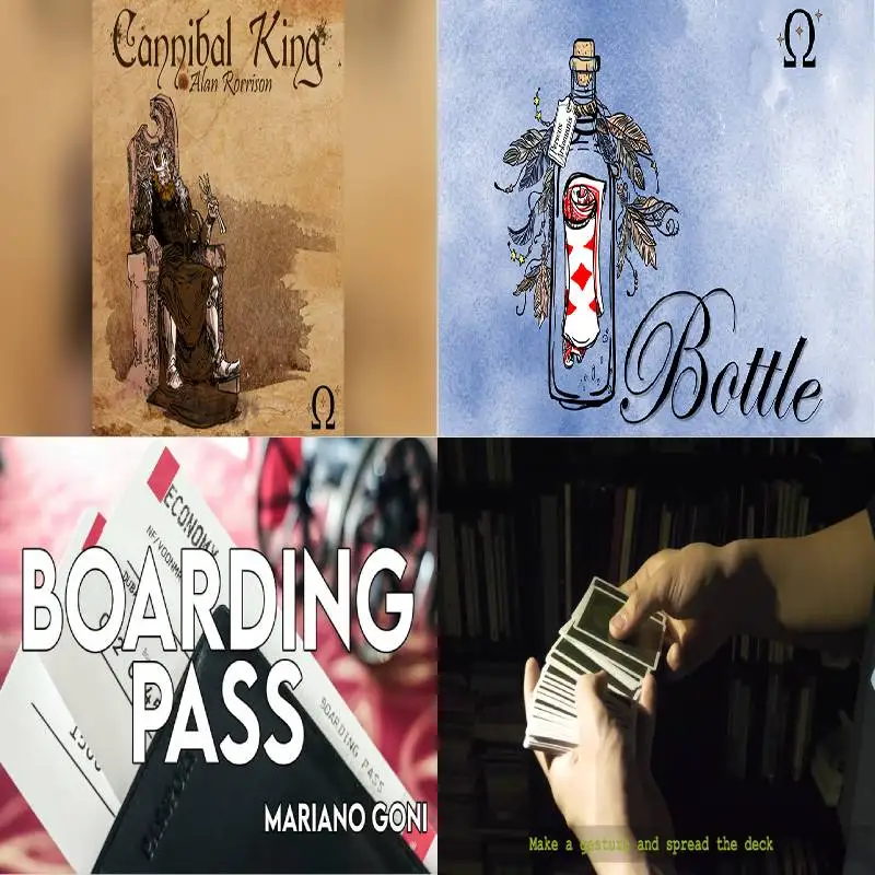 

Green Philtre by PH OntheRoof，Cannibal King by Alan Rorrison，Bottle by Perseus Arkomanis，Boarding Pass by Mariano Goni magic