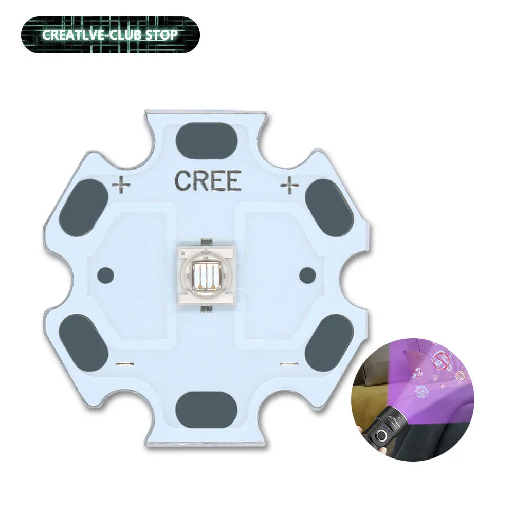 

1-3W DC 3-4V 300-600mA XML 2020 High Power UV Purple LED Chip 405nm CREE Lamp Diode LED Phosphor Lighting For Printer Curing DIY