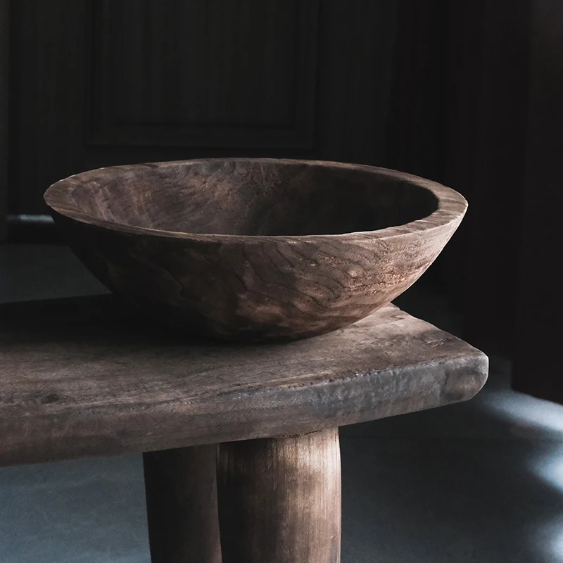 

New Oversized Wooden Living Room Dried Fruit Box Large Basin Rosewood Dried Fruit Tray Home Decoration Retro