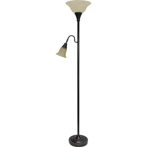 

Metal Torchiere Floor Lamp Combo, Antique Bronze
