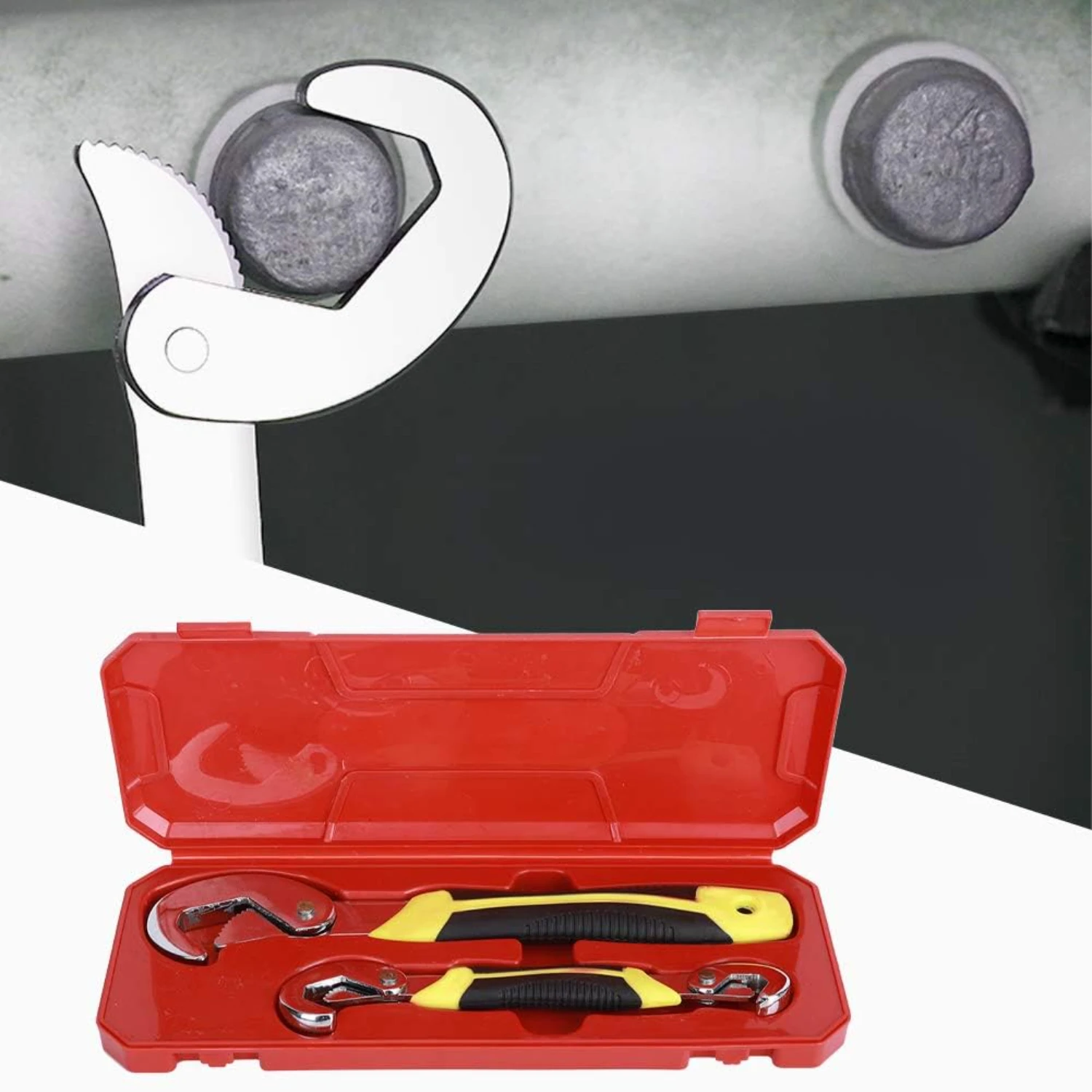 Powerful Self-Tightening Wrench for Industrial Plumbing and Carpentry - Reliable Durable Versatile Tool Workplace Task