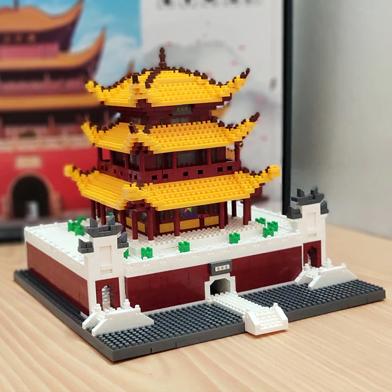 

LZ 8015, башня Yueyang, мировая архитектура, 3D модель «сделай сам», мини-алмазные блоки, кирпичи, строительные игрушки для детей, без коробки