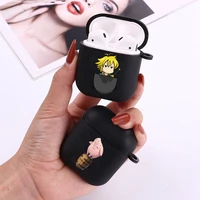 ban anime seven deadly sins earphone case for airpods 1 2 3 pro black luxury soft silicone bluetooth earphone wireless box cover