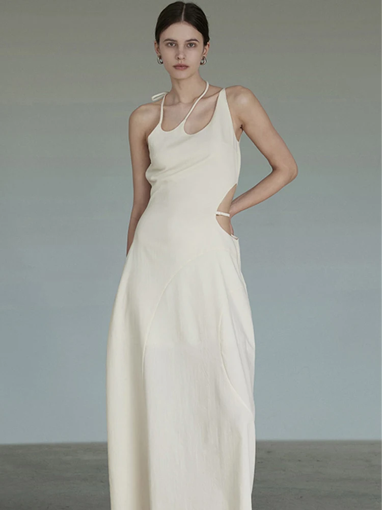 Женское платье миди с открытой спиной летнее сексуальное облегающее без рукавов