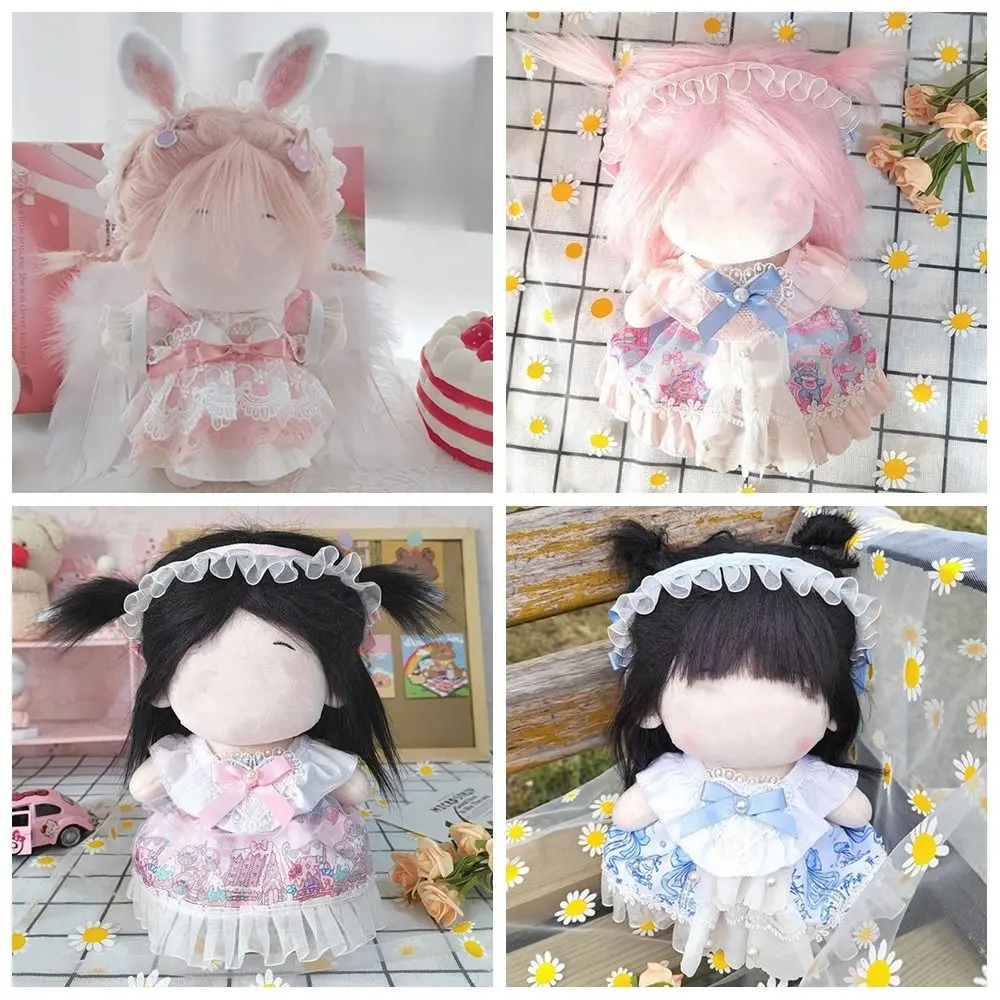 

Набивная игрушка в стиле "Лолита", хлопковая набивная кукла-Idol, аксессуары, платье принцессы, 20 см, Одежда для куклы, кроличьи уши