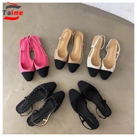 taime office mules womem classic elegant sandals woman strap flat ballet design sandalias mujer ladies shoes pumps chaussure