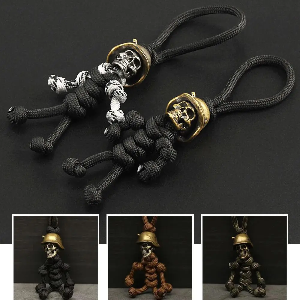 

Pendants Skull Head EDC Outdoor Tool Soldier Keychain Jewelry Keychain Lanyard Pendants Soldier Paracord Keychain