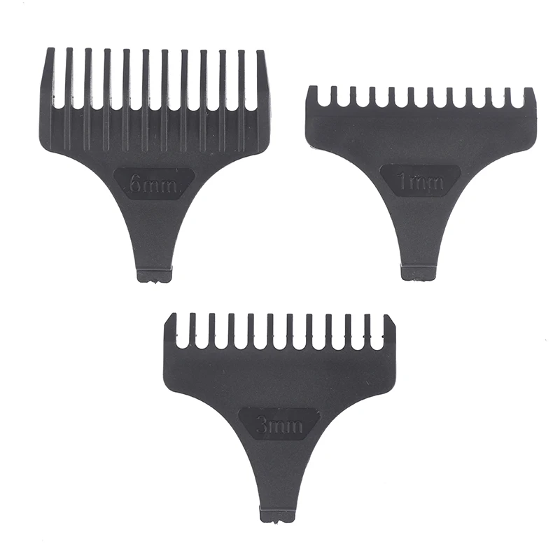 3Pc 1/3/6mm Universal Hair Clipper Limit Combs Guide Guard Attachment Size Barber Replacement For Electric Hair Clipper Shaver