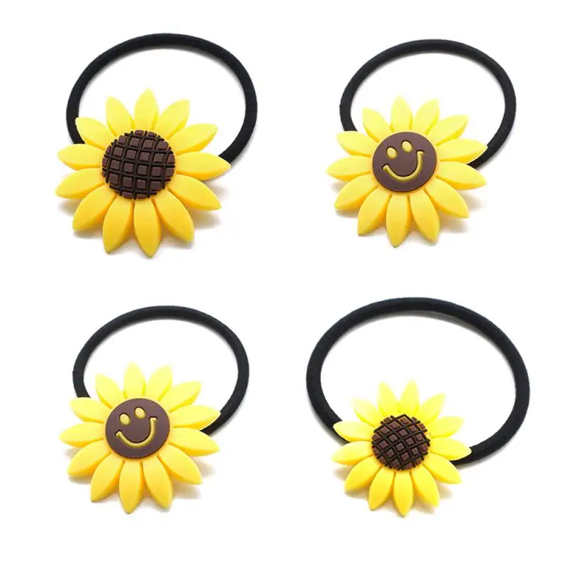 

Sunflower hair ring hair ornaments cute ornaments smiley hair rope headdress head rope