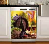 red wine glass dishwasher magnet sticker leisure farm home cabinets stickers grape design magnetic cover decorative fridge de