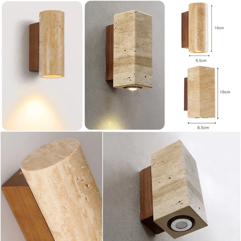 Современная желтая мраморная настенная лампа светодиодный прикроватный