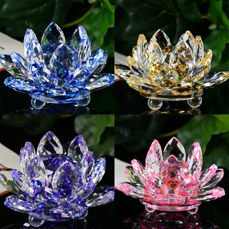 

60 мм Кварцевый Хрустальный цветок Лотос для поделок стеклянные строительные украшения фигурки домашняя Свадебная вечеринка Декор подарки ...