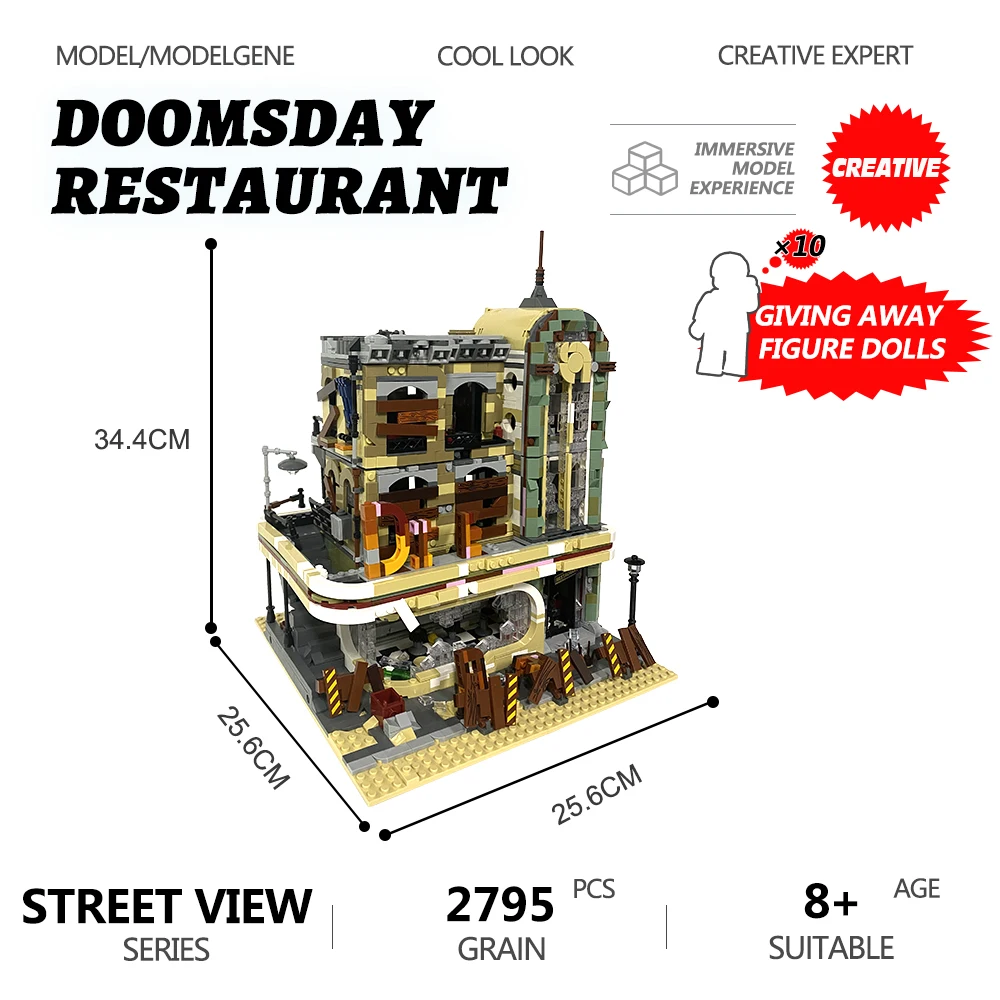 

Doomsday Restaurant Street View House MOC Modular Building Blocks Creative Expert Architecture Bricks Kit Children Toys Gifts