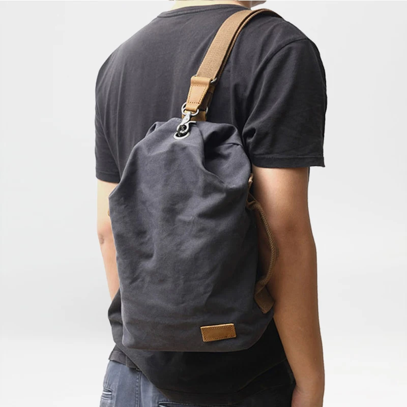 Vintage canvas men chest bag outdoor casual organizer designer multifunctional sports shoulder bag large capacity crossbody bag