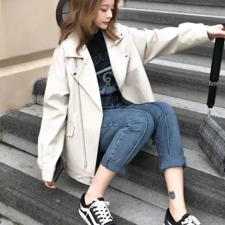 Motorcycle Leather Jacket PU Leather Jacket Women Thicken Coats Korean Winter Jacket Women 2022 Women's Leater Jacket Female