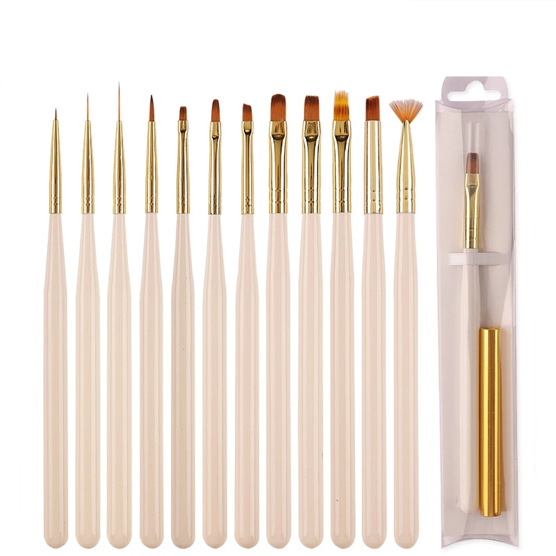 

Набор карандашей для ногтей из белого золота, оптовая продажа, 12 цветных ручек, карандаш для ногтей с проволокой для световой терапии, каран...